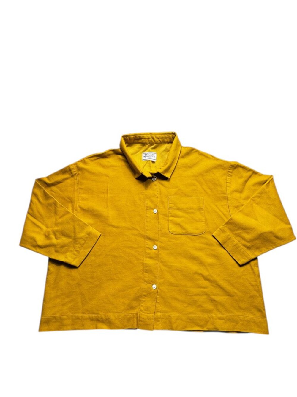 Gallego Desportes Paris Mustard Boxy Cotton Shirt S Designer Made in France